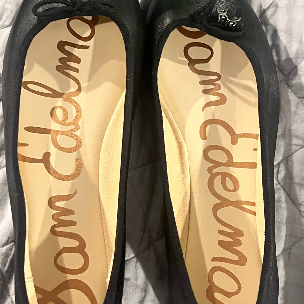 Sam Edelman Black Leather ballet flats Retail 130.00